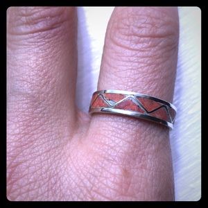 Sterling Silver & Coral Stone Ring🧡💍✨